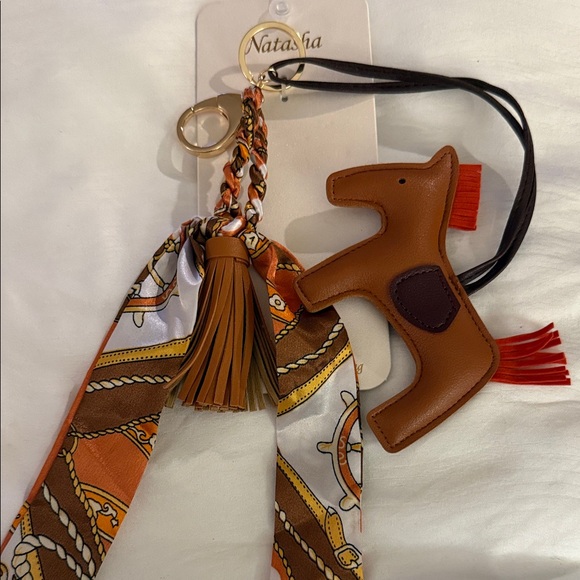 Natasha Couture Brown and Orange Key & Card Holder